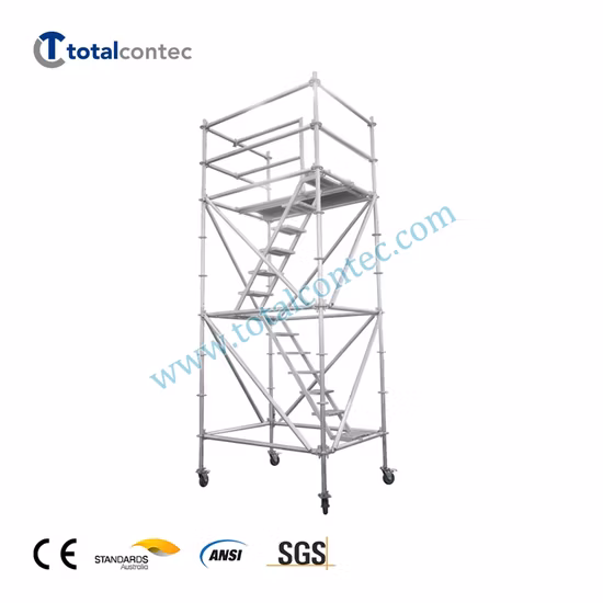 En1004 Aluminium Ringlock a Frame Mobile Tower Aluminum Scaffolding for Sale