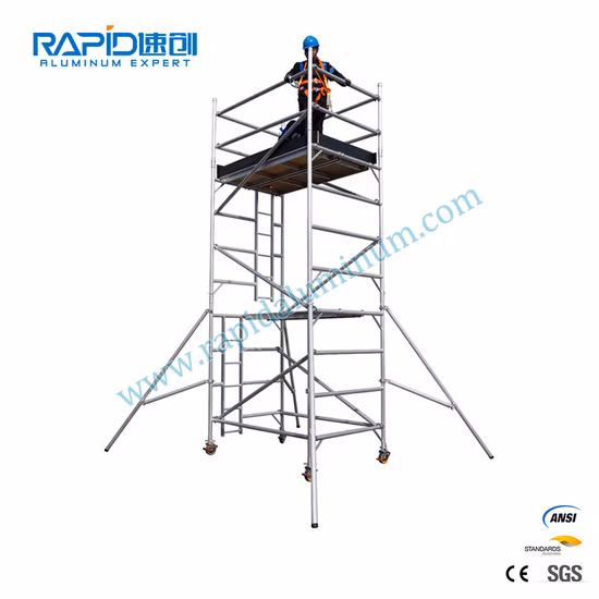 En1004 알루미늄 Ringlock 프레임 모바일 타워 알루미늄 비계 판매